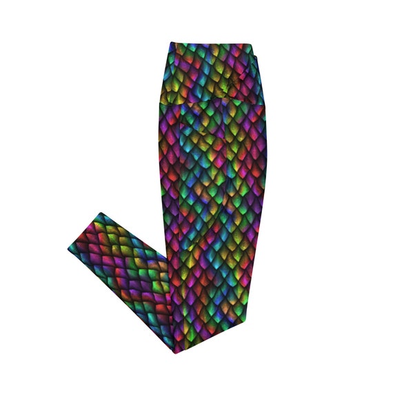 Rainbow Dragon Skin Leggings for Women 