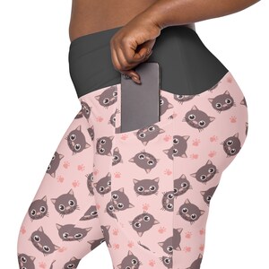 Cats Kitty Leggings Women, Kitty Leggings, Plus Size Leggings, Crazy Cat Lady, Cat Lover Cat Mom Gift, Cat tights,Yoga Workout Pant Leggings