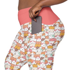 Cats Kitty Leggings Women, Kitty Leggings, Plus Size Leggings, Crazy Cat Lady, Cat Lover Cat Mom Gift, Cat tights,Yoga Workout Pant Leggings