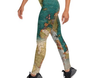 globe print leggings