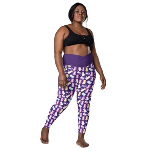 Cat Leggings Women, Kitty Kitten Leggings, Plus Size Crossover Leggings with Pocket, Crazy Cat Lady Cat Lover Gift, Cat Tights, Yoga Workout