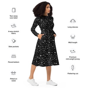 sports All-over print long sleeve midi dress