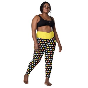 Cat Leggings Women, Kitty Kitten Leggings, Plus Size Crossover Leggings with Pocket, Crazy Cat Lady Cat Lover Gift, Cat Tights, Yoga Workout
