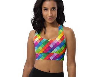 Gay Pride Sports Bra, Training Bra, Lesbian Pride Bra, Plus Size Bra, LGBTQ Sport Bra, Yoga Workout Bra, Exercise Bra, Women activewear Gift