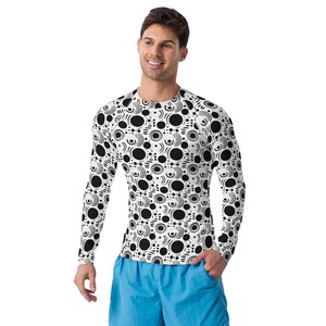 Rashguard pour homme à motifs à pois, maillot de bain et de surf, vêtements de sport pour hommes, rashguard MMA fitness, jiu jitsu BJJ, cadeaux pour lui