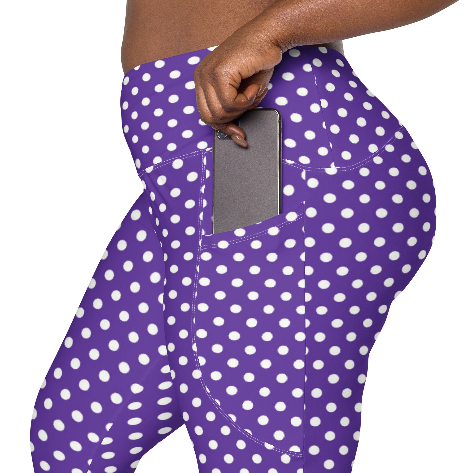 Purple Polka Dot Leggings Womens 
