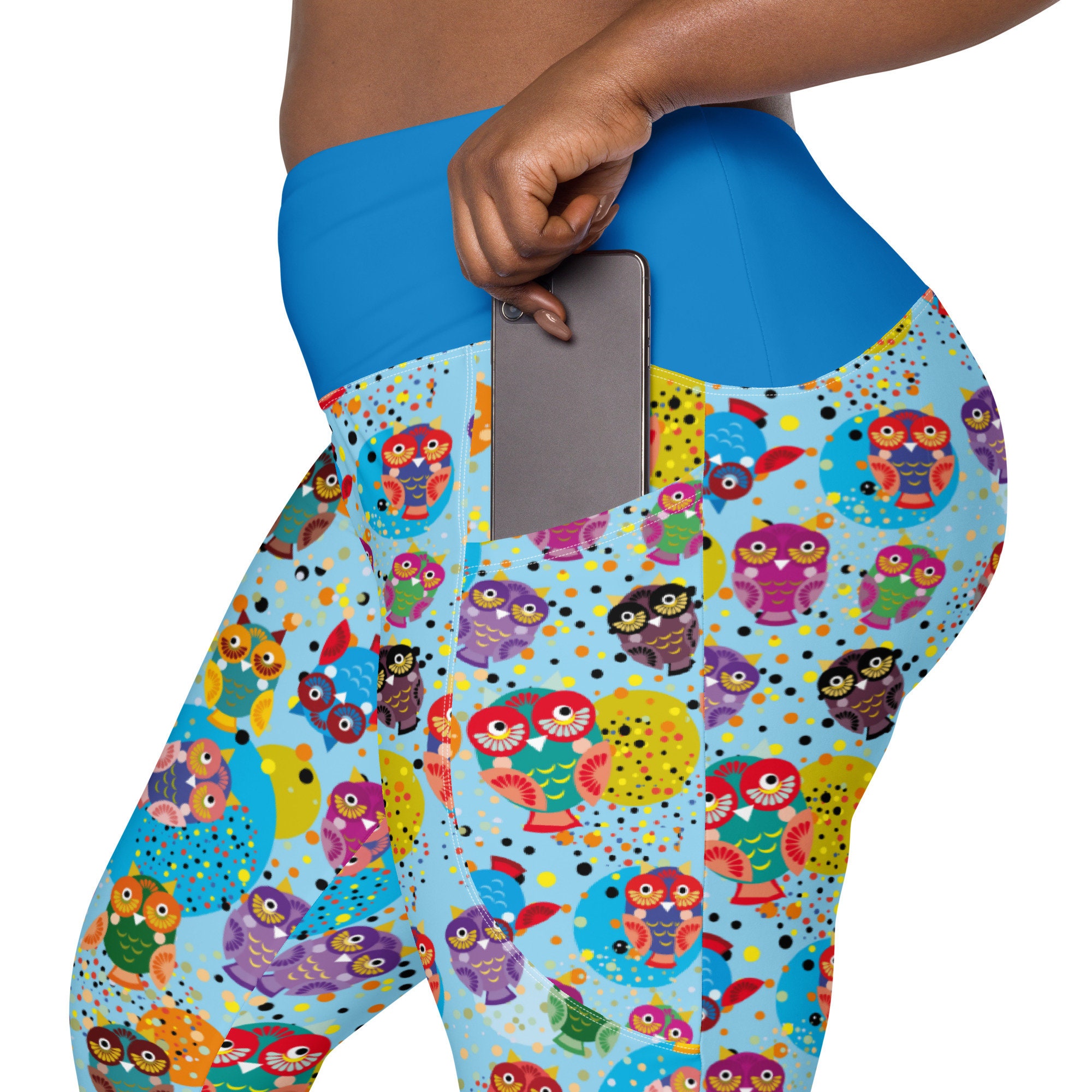 Owls Bird Print Leggings for Women, Stylish Workout Leggings, High Waist Yoga Pants, Soft Stretchy G