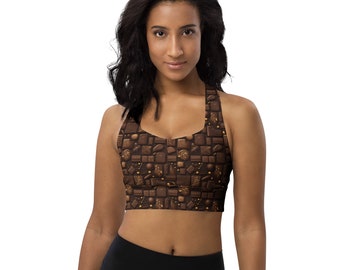 Chocolate Food Printed Sports Bra, Women Activewear, Gym Athletic Bra, Sports Bra, Popular Right Now, Workout Clothes, Loungewear, Gifts