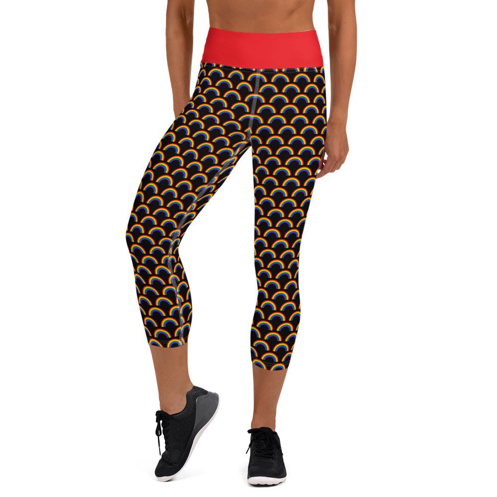Rainbow Pride Capri Leggings Leggings for Women Gay Lesbian