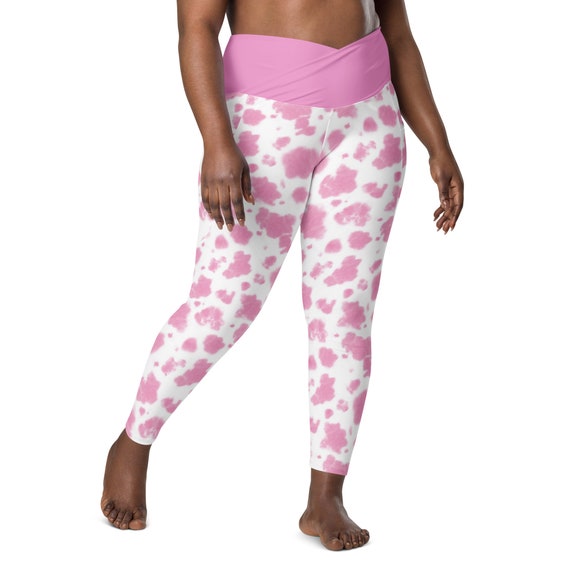 Cow Spotted Leggings for Women, Plus Size Workout Leggings, Crossover High  Waist Leggings With Pockets, Fitness Yoga Pants, Cow Lover Gifts 