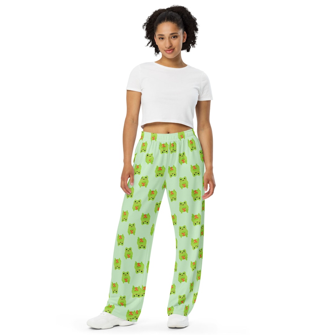 Frogs Patterned Unisex PJ Pants, Comfy Lounge Pants With Pockets, All Over Animal Print Elastic