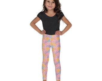 Trippy Hippie Good Vibes Kids Leggings, Girls Leggings, Toddler Leggings, Printed Birthday Leggings, Soft Stretch Leggings, Gifts for Kids