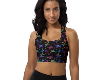 Butterflies Sports Bra, Insect Bugs Gym Bra, Women Activewear, Fitness Exercise Bra, All over Print Athletic Bra, Comfort Bra, Yoga Clothing