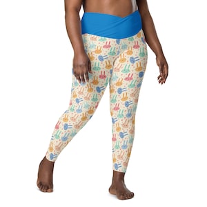 Bunny Rabbits Leggings With Pockets, Animal Printed Plus Size Leggings for Women, bunny Lover Leggings, Soft Stretch Cute Colorful Leggings