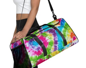 Colorful Tie Dye Duffle Bag, Printed Travel Bag, Weekender Bag, Gym Sports Bag, Accessory Bag, Luxury Bag, Carry on Bag, Camping Duffle