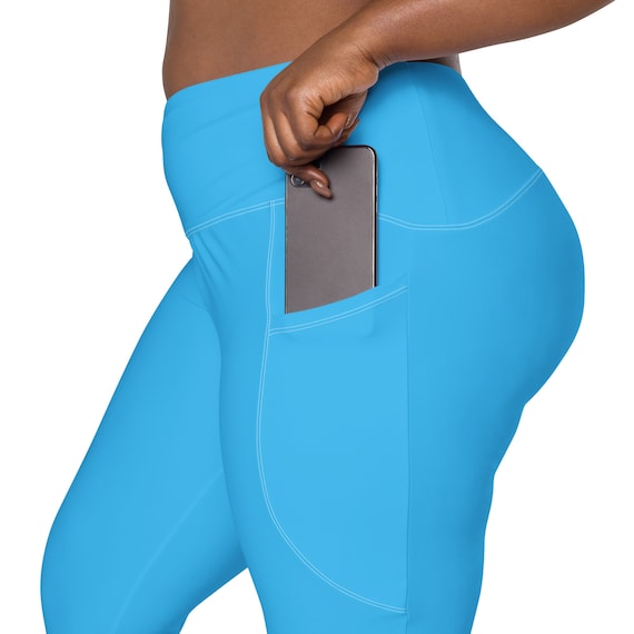 Bright blue workout leggings sale