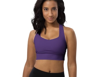 Royal Purple Sports Bra, Solid Purple Print Sports Bra, Plain Purple Bra, Sexy Sports Bra, Fitness Bra, Workout Bra, Woman Training Bra