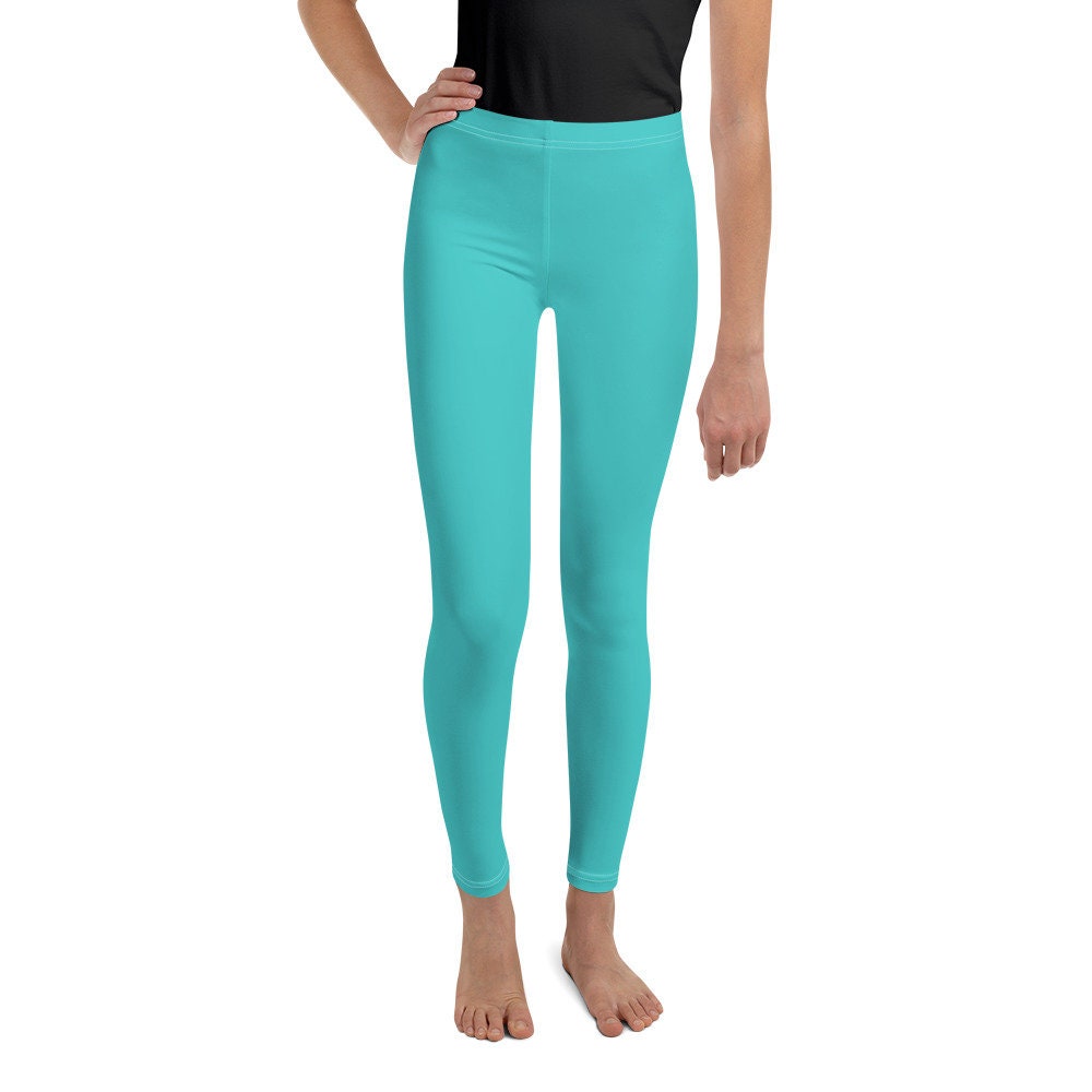 Footed Leggings Shiny Teal Green Medium Weight Customizable Nylon