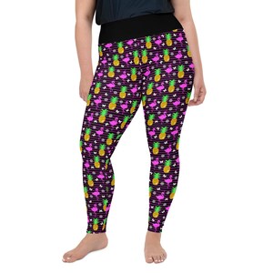 Flamingo Printed Women Leggings, Flamingo Lover Gift, All Over Print, Gym Workout Fitness Plus Size Leggings, Yoga Pants, Womens Activewear