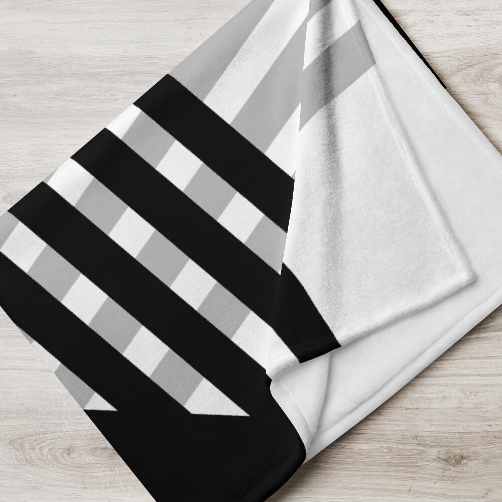 Schwarz Grau und Weiß Geometische Decke Abstraktes Design | Etsy