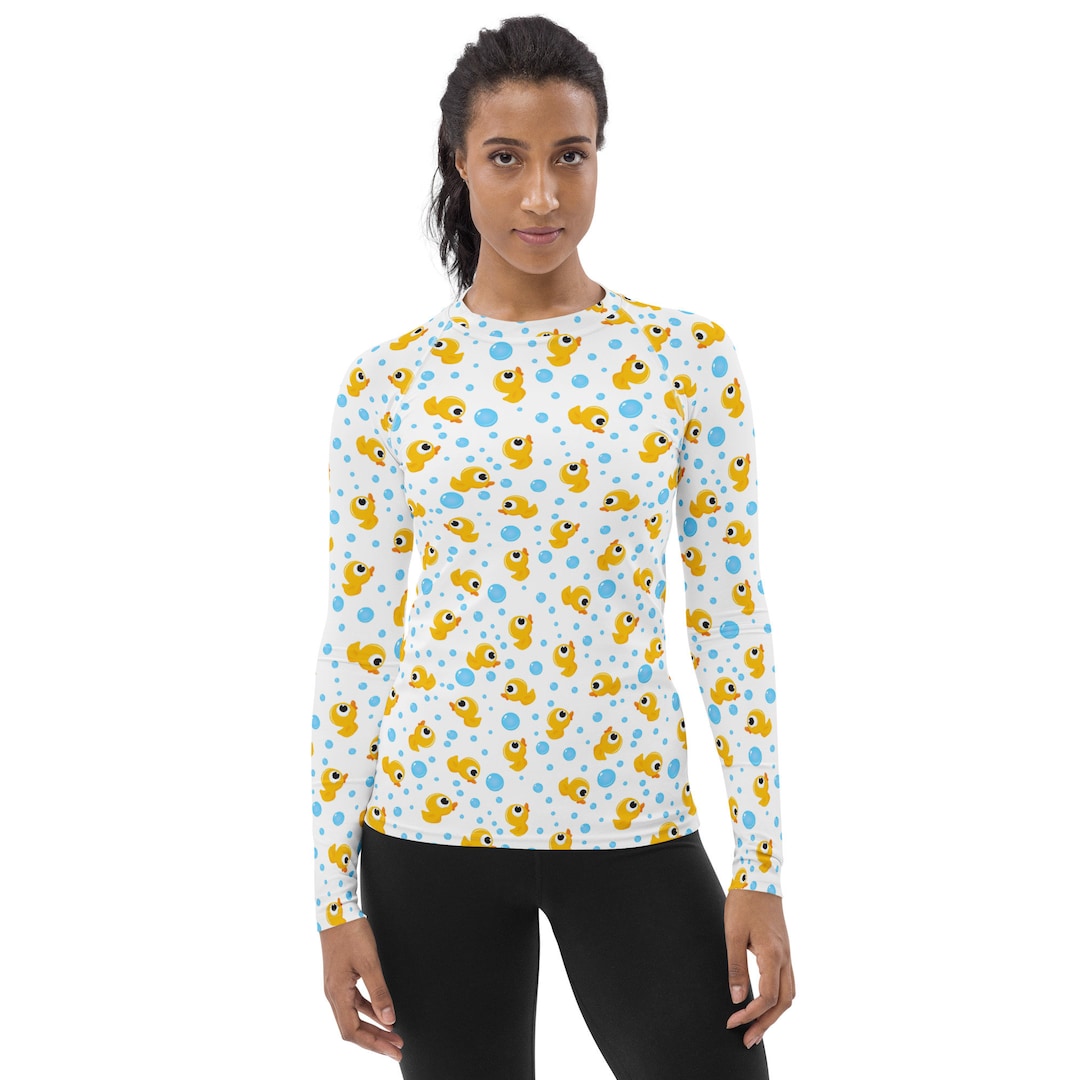 Rubber Rash Guard Rubber Ducky Printed Women's Rash Guard, Unique Jiu Jitsu BJJ MMA Rash ...