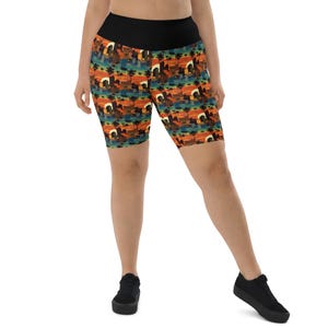 Miami Beach Sunset Printed Biker Shorts Women, Running Workout Shorts, All Over Print Sports Shorts, High Waist Biking Shorts, Plus Size