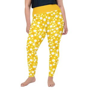 Polka Dot Printed Women Leggings, Gym Workout Exercise Fitness Leggings Oversized, All Over Print, Casual Wear, Activewear, Plus Size, Gift