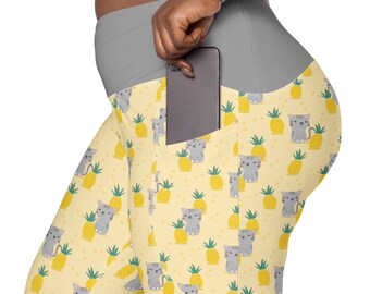 Crazy Cat Lady Plus Size Leggings for Women, Kitty Cats Printed Leggings, Foodie Leggings, Soft Stretch Leggings, Yoga Pants, Cat Mom Gifts