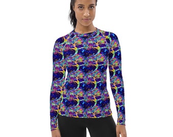 Rash Guard da Donna con Stampa Albero della Vita, Rash Guard per Fitness, Allenamento Yoga, Palestra, Abbigliamento Sportivo da Donna a Maniche Lunghe, Regali della Natura per Lei