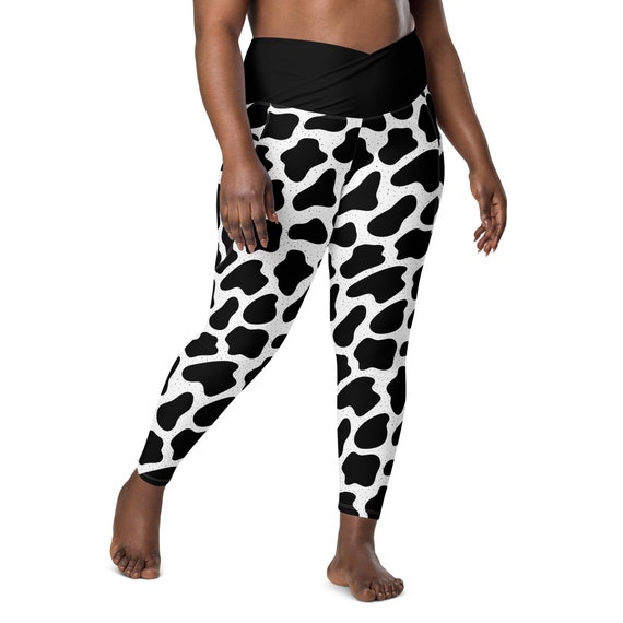 Cow Spotted Leggings for Women, Cow Print Leggings, High-waisted Crossover  Leggings With Pockets, Plus Size Leggings, 2XS-6XL, Cow Costume 