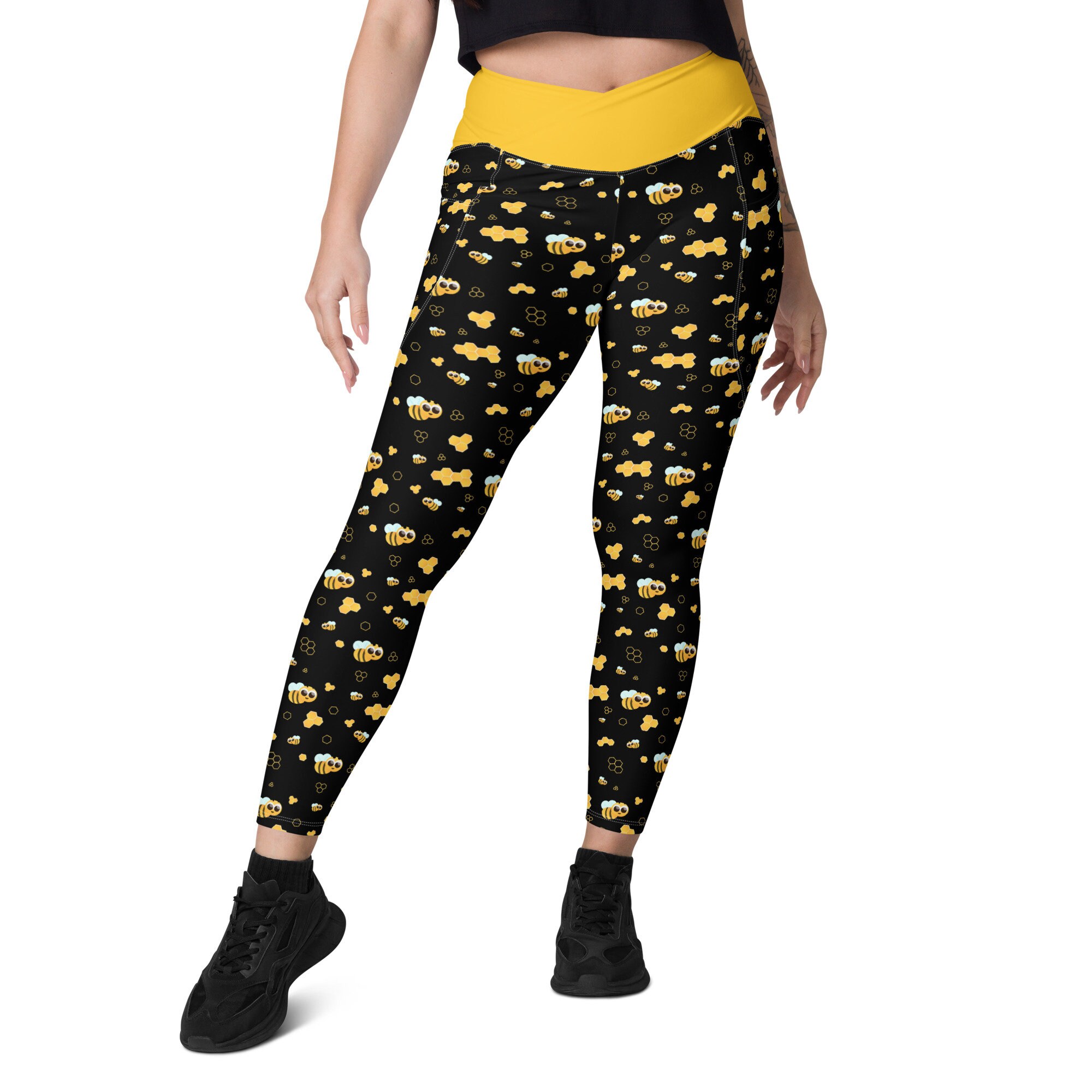 Emoji Leggings for Women, Crossover Leggings With Pockets, Plus Size Womens  Leggings, High-waisted Leggings, Sizes 2XS 6XL, Emoticon Pants 