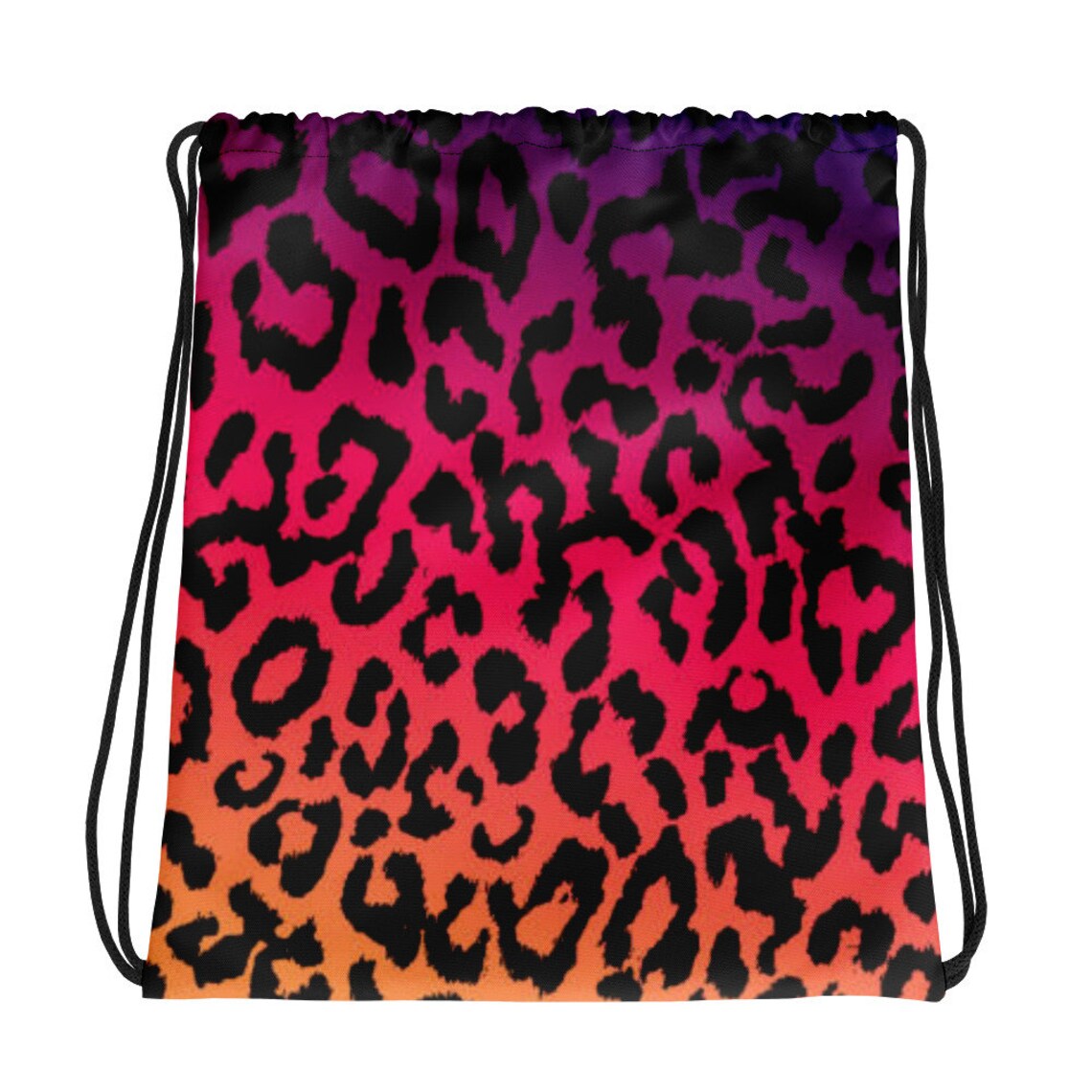 Colorful Leopard Print Drawstring Backpack Gym Bag Travel Etsy