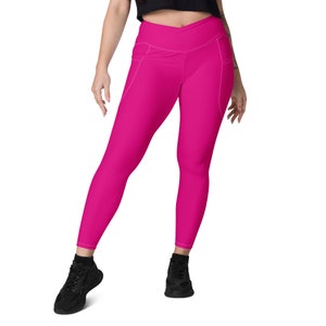 Solid Hot Pink Leggings Plain Bright Pink Plus Size High Waist solid-hot-pink-leggings-plain-bright-pink-plus-size-high-waist
