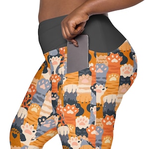 Cats Kitty Leggings Women, Kitty Leggings, Plus Size Leggings, Crazy Cat Lady, Cat Lover Cat Mom Gift, Cat tights,Yoga Workout Pant Leggings