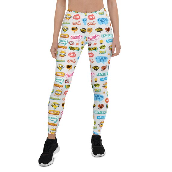 Emoji Leggings for Women Womens Emoticon Fitness Wear for Etsy