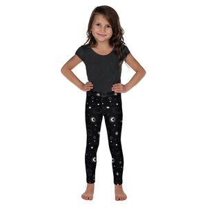 Girls Black Metallic Leggings Black Leggings, Black Pants, Black Metal Pants,  Black Metallic Pants, Faux Leather Pants, Black Dance Pants 