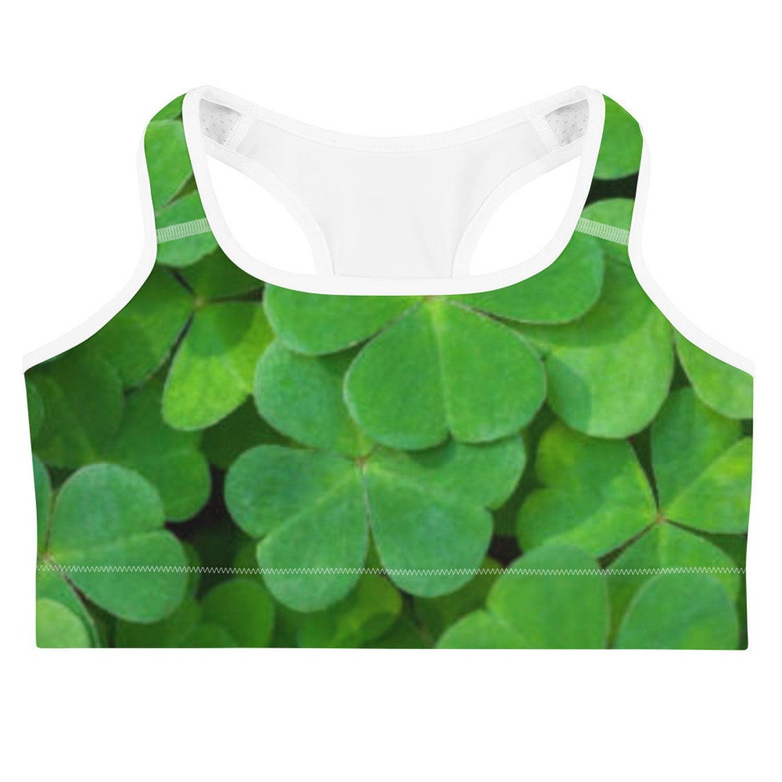 Green Lucky Shamrock Sports bra Happy St. Patrick's Day | Etsy