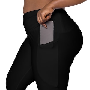 Solid Black Leggings for Women, Stylish Workout Leggings, High Waist Plus Size Yoga Pants, Soft Stretch Plan Black Gym Activewear Leggings