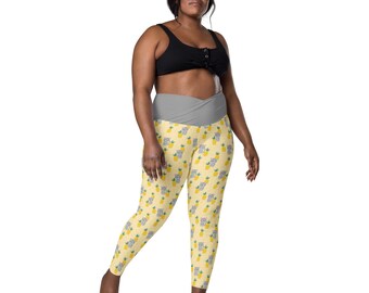 Cat Leggings Women, Kitty Kitten Leggings, Plus Size Crossover Leggings with Pocket, Crazy Cat Lady Cat Lover Gift, Cat Tights, Yoga Workout
