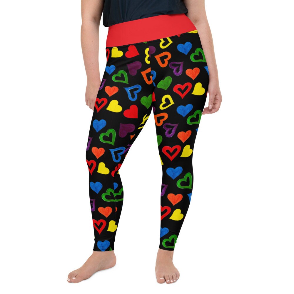 Rainbow Hearts Leggings LGBTQ Pride 