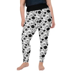 Polka Dot Printed Women Leggings, Gym Workout Exercise Fitness Leggings Oversized, All Over Print, Casual Wear, Activewear, Plus Size, Gift