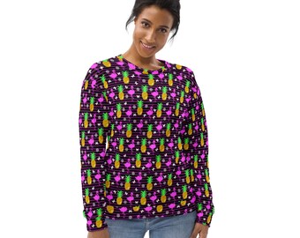 Pink Flamingo Unisex Sweatshirt, Warm Cozy Comfy Pullover Streetwear Sweatshirt, Trendy Aesthetic Crewneck Sweatshirt, Bird Lover Gifts