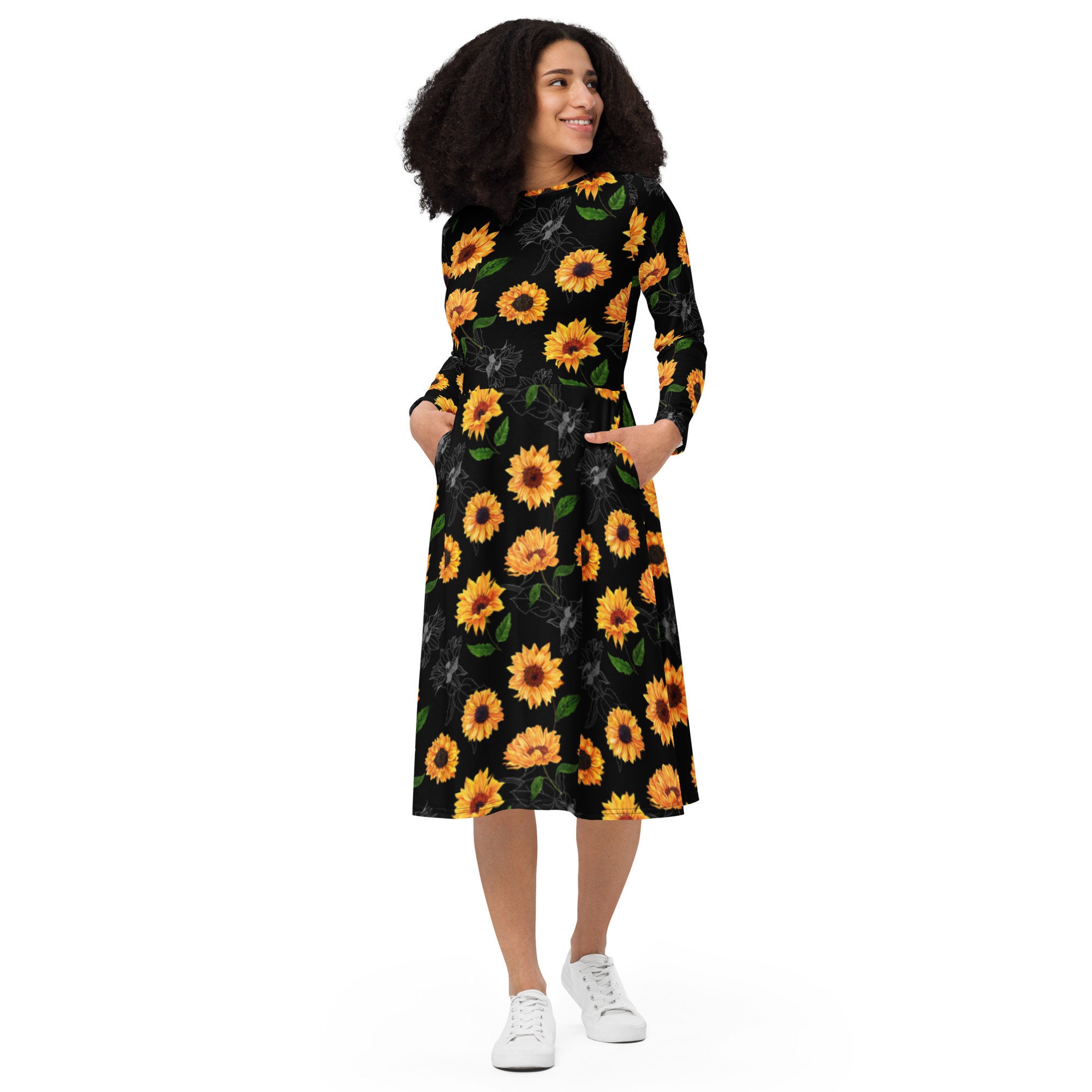 Long Sunflower Dress - Etsy