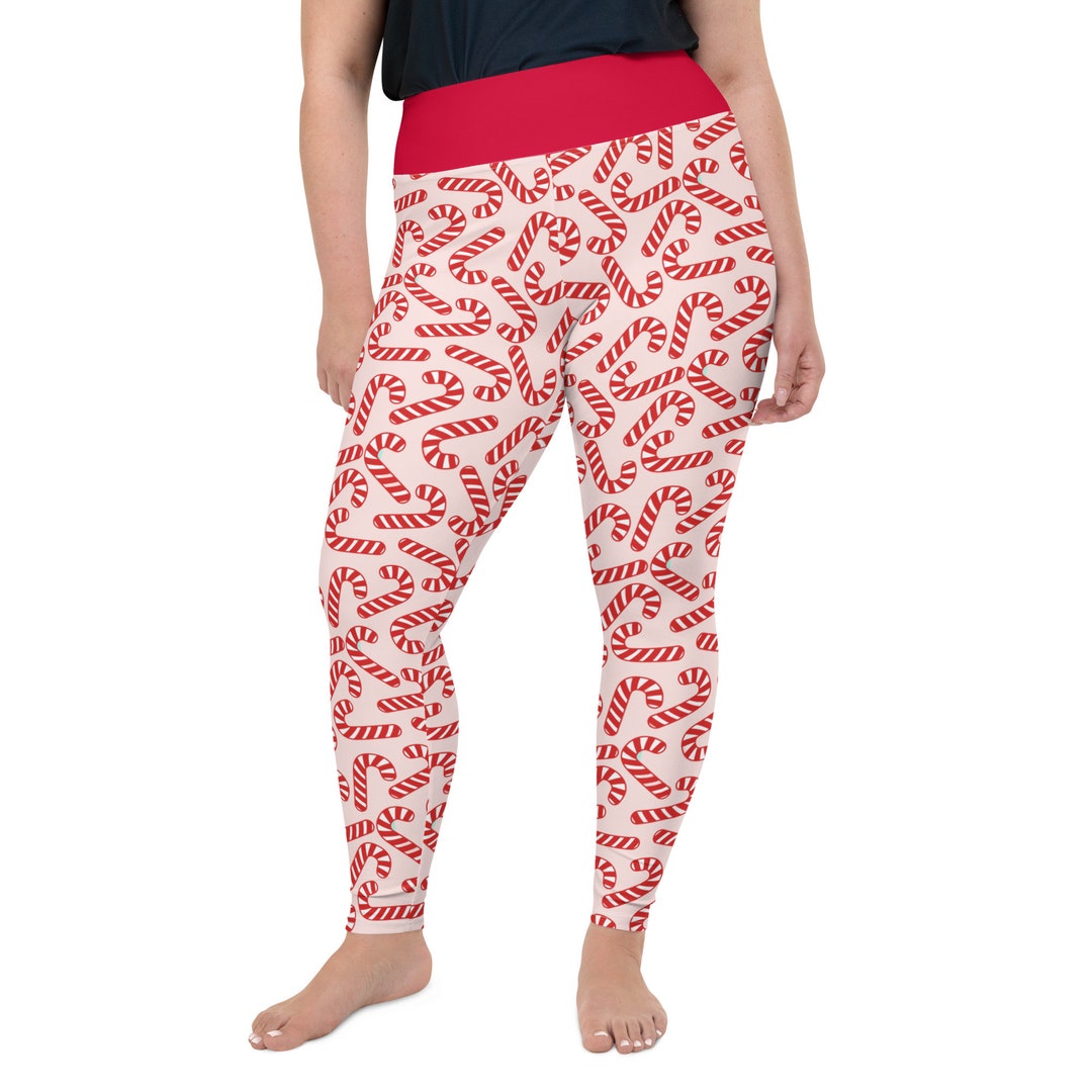 Candy Canes Christmas Leggings Womens Printed Festival Etsy