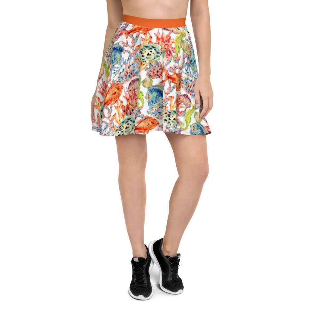 Ocean Beach Theme Skater Skirt for Women Circle Skirt | Etsy