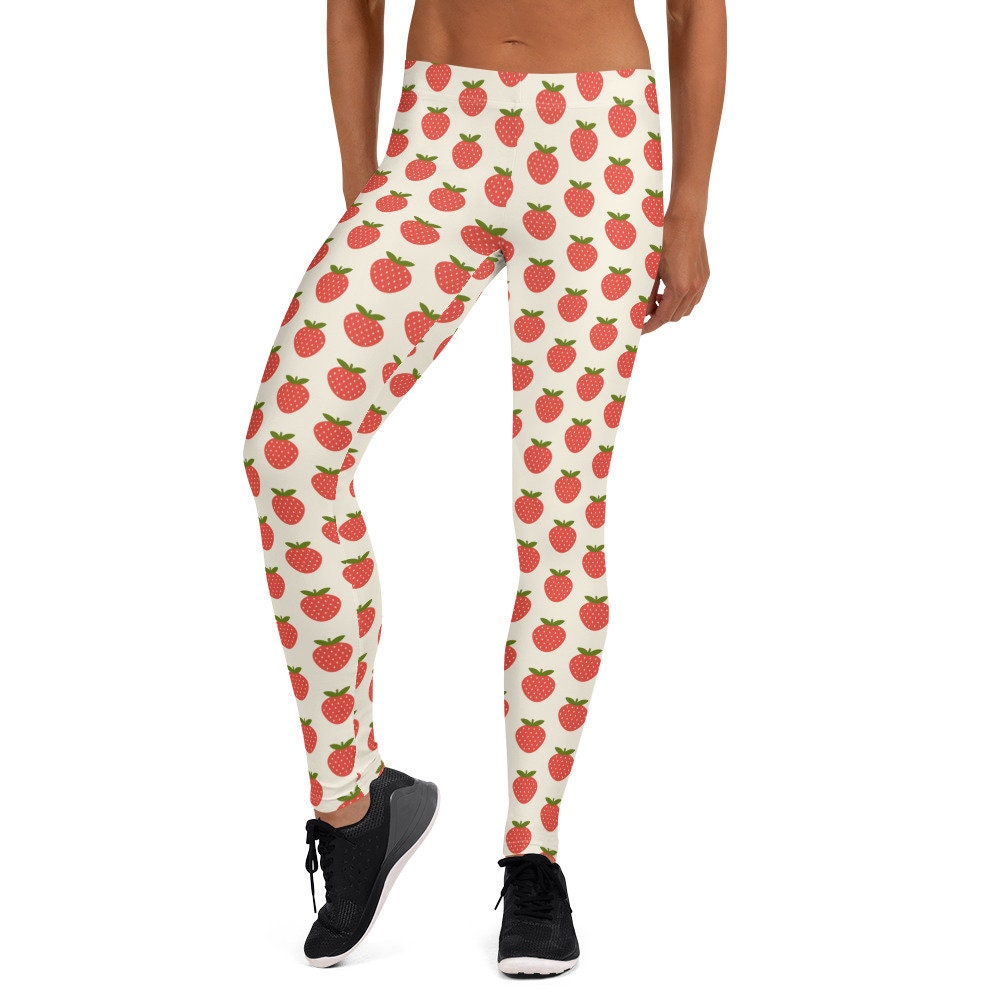 Girls Strawberry Cherry Capri Leggings – The Plaid Giraffe