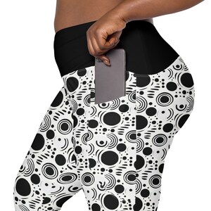 Polka Dots Printed Leggings, All Over Print Soft Stretch Leggings with Pockets, High Waist Plus Size Leggings, Unique Comfy Leggings, Gifts