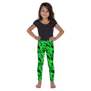 Fire Flame Leggings, Girls Leggings, Printed Toddler Leggings, Soft Stretch Leggings, Nature Elements Activewear Leggings, Kids Costume gift