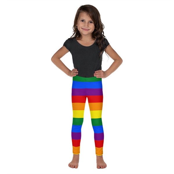 Rainbow Stripe Leggings, Kids Leggings, Stripped Leggings, Toddler Leggings, Rainbow Tights, Printed Leggings, Rainbow Children Leggings