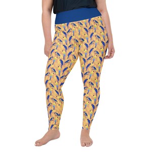 Parrots Printed Women Leggings, Parrot Lover Gift, All Over Print, Gym Workout Fitness Plus Size Leggings, Yoga Pants, Womens Activewear